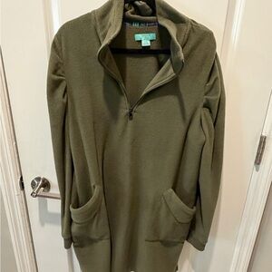 Olive Green Half-Zip Fleece Pullover